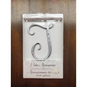 Letter T Wedding Cake Topper | Silver with Rhinestones | Lillian Rose